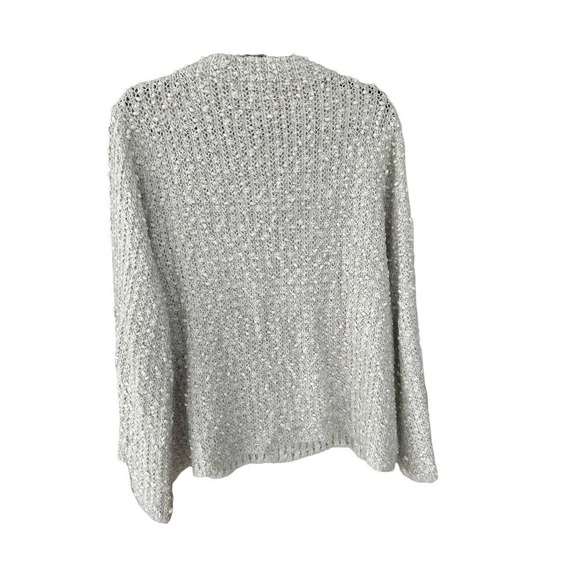 John + Jenn Anthropologie Women's Light Gray Popcorn Knit Sweater Size Medium - Picture 6 of 6